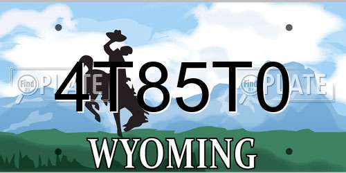 4T85T0 Wyoming License Plate