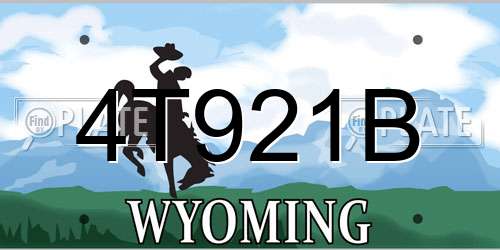 4T921B Wyoming License Plate