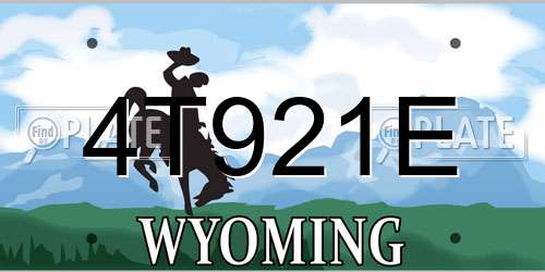 4T921E Wyoming License Plate