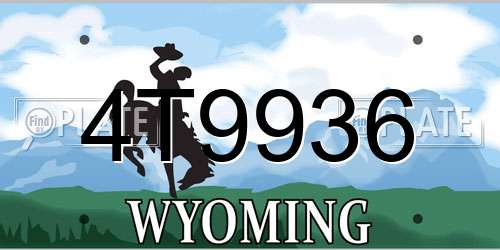 4T9936 Wyoming License Plate