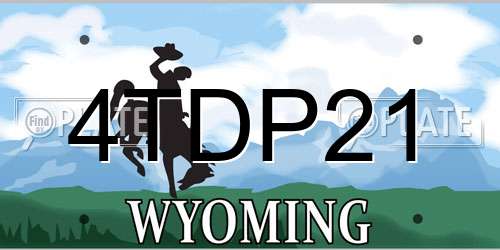 4TDP21 Wyoming License Plate