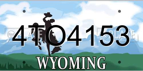 4TO4153 Wyoming License Plate