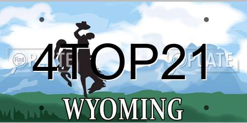 4TOP21 Wyoming License Plate