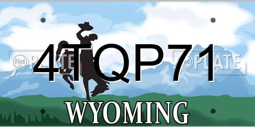 4TQP71 Wyoming License Plate