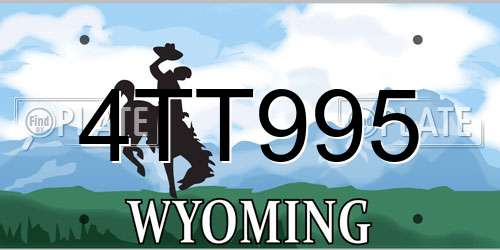 4TT995 Wyoming License Plate