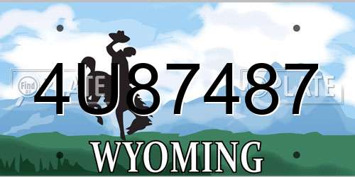 4U87487 Wyoming License Plate