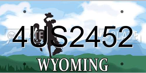 4US2452 Wyoming License Plate