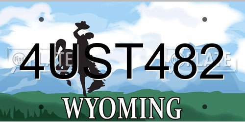 4UST482 Wyoming License Plate