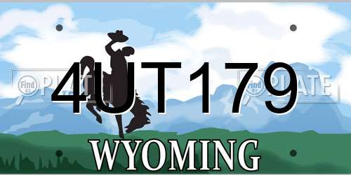4UT179 Wyoming License Plate