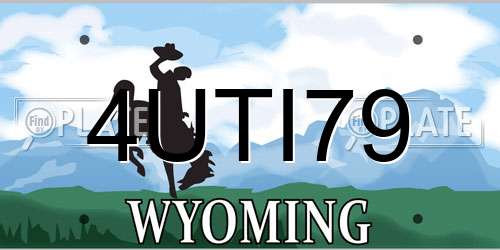 4UTI79 Wyoming License Plate