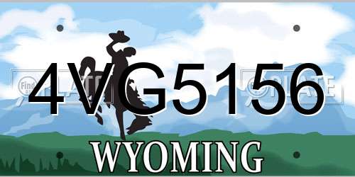 4VG5156 Wyoming License Plate