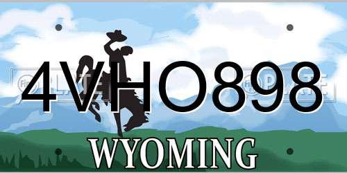 4VHO898 Wyoming License Plate