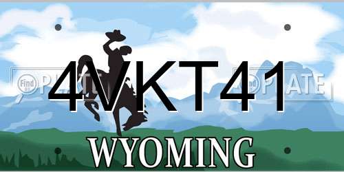 4VKT41 Wyoming License Plate