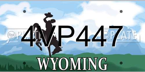 4VP447 Wyoming License Plate