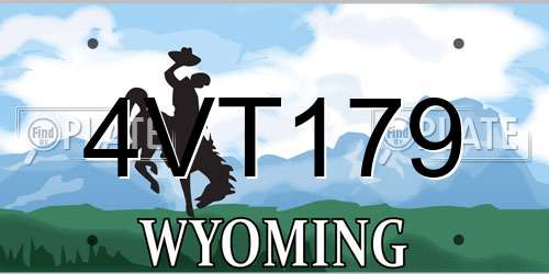4VT179 Wyoming License Plate
