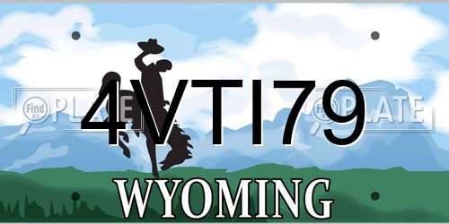 4VTI79 Wyoming License Plate