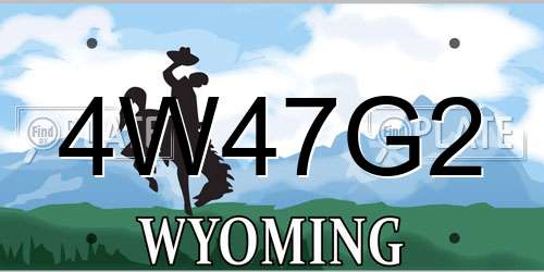 4W47G2 Wyoming License Plate