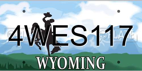 4WES117 Wyoming License Plate