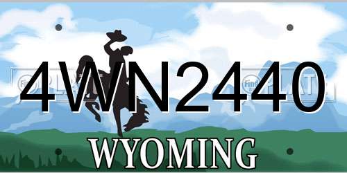 4WN2440 Wyoming License Plate