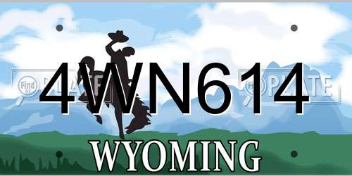 4WN614 Wyoming License Plate