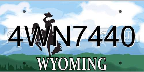4WN7440 Wyoming License Plate