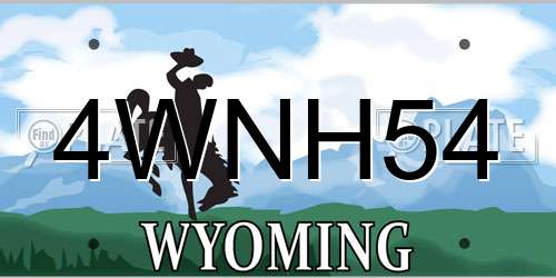 4WNH54 Wyoming License Plate