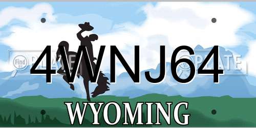 4WNJ64 Wyoming License Plate