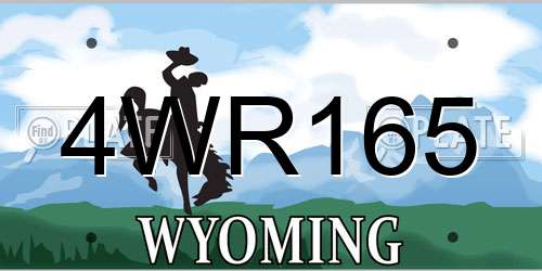 4WR165 Wyoming License Plate