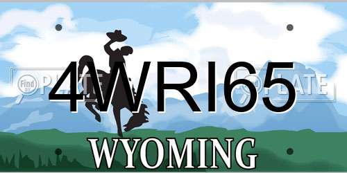 4WRI65 Wyoming License Plate