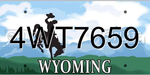 4WT7659 Wyoming License Plate