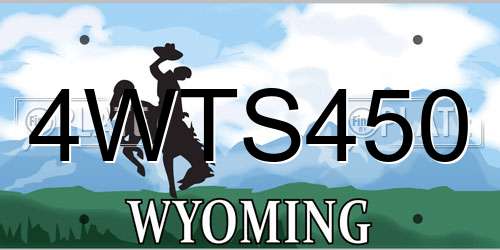 4WTS450 Wyoming License Plate