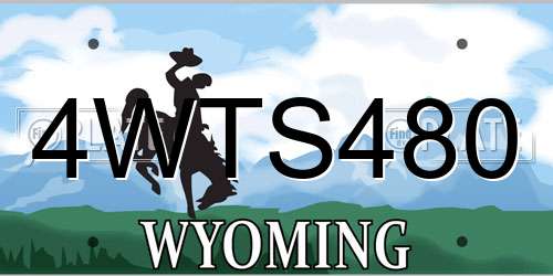 4WTS480 Wyoming License Plate