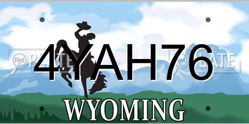 4YAH76 Wyoming License Plate