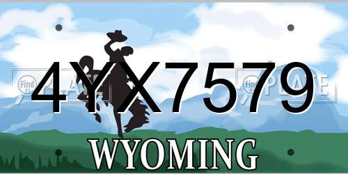 4YX7579 Wyoming License Plate