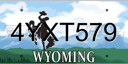 4YXT579 Wyoming License Plate