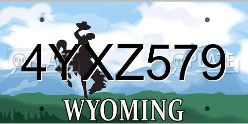4YXZ579 Wyoming License Plate
