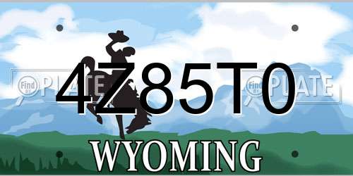 4Z85T0 Wyoming License Plate