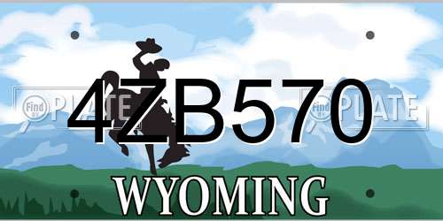 4ZB570 Wyoming License Plate