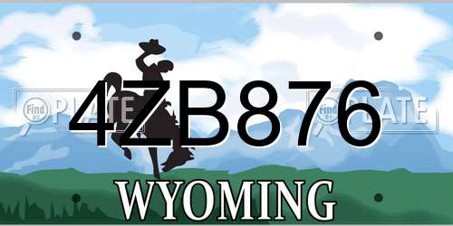 4ZB876 Wyoming License Plate