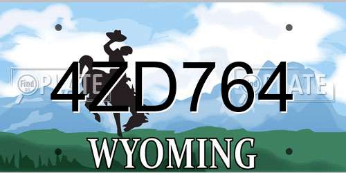 4ZD764 Wyoming License Plate