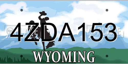 4ZDA153 Wyoming License Plate