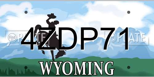 4ZDP71 Wyoming License Plate