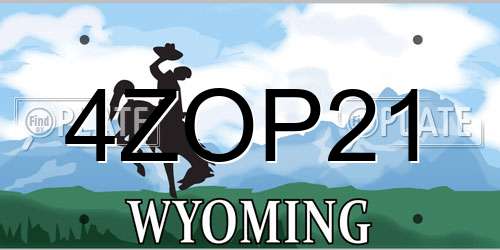 4ZOP21 Wyoming License Plate