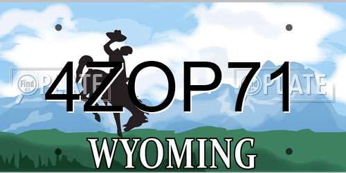 4ZOP71 Wyoming License Plate