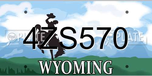 4ZS570 Wyoming License Plate