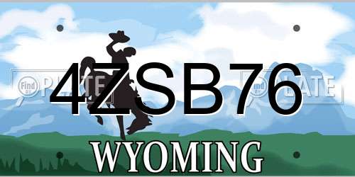 4ZSB76 Wyoming License Plate