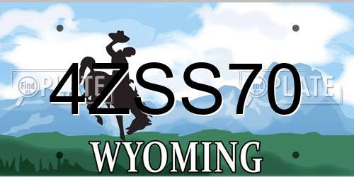 4ZSS70 Wyoming License Plate