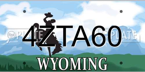 4ZTA60 Wyoming License Plate