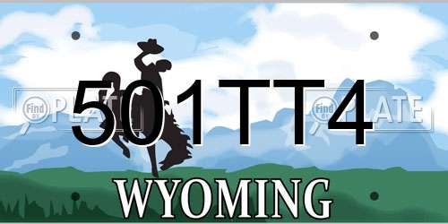 501TT4 Wyoming License Plate