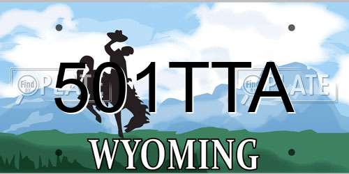501TTA Wyoming License Plate